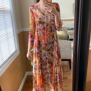 Indian long anarkali kurti summer dress